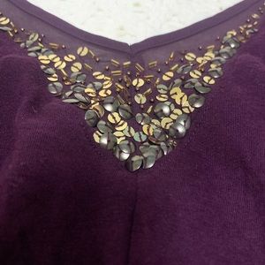 Express Plum purple cami with gold sequins